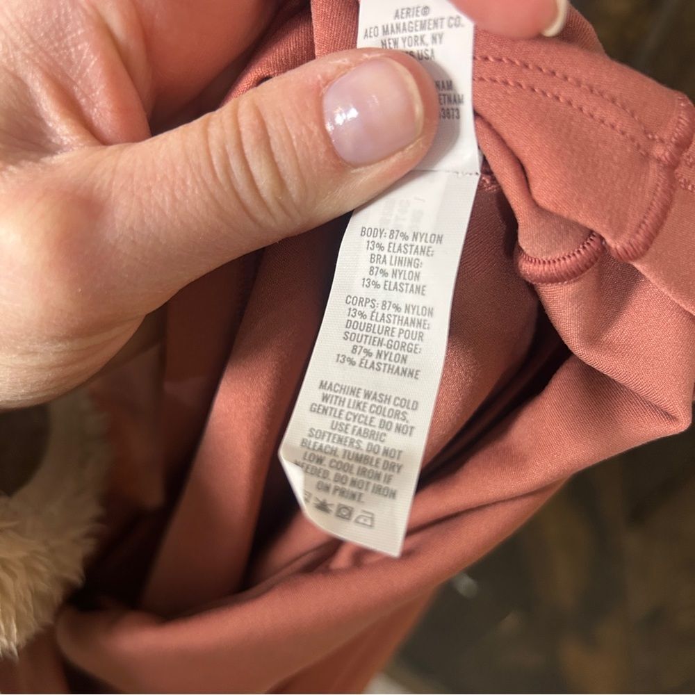 Offline by Aerie Pink Real Me Square Neck Tee Women’s Size M Crop Top - Picture 4 of 9